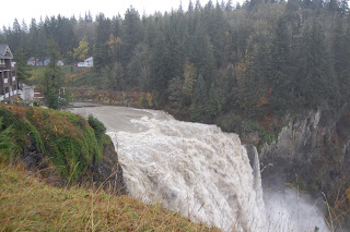 Snoqualmie Falls during flood.