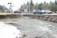 Wash out damage along tracks at Railroad Ave and Snoqualmie Parkway from January 2009 flood.