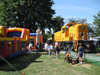 Children's area on Snoqualmie Depot grounds during event.