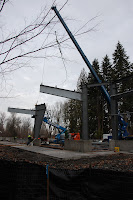 Installing beams for Train Shed Exhibit Hall