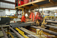 Welding beam for Train Shed Exhibit Hall construction.