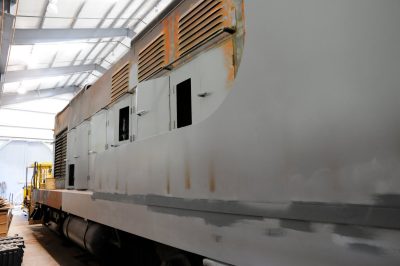 White River Lumber Co locomotive 1 with primer.