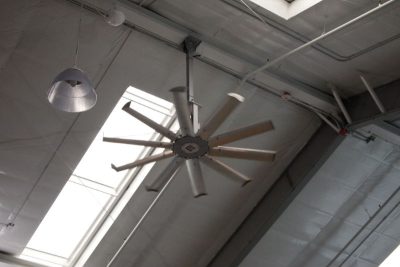 Ceiling fan ad metal halide fixture.