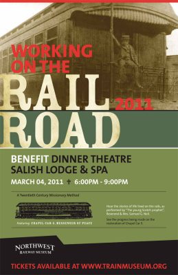 Working on the Rail Road benefit poster.