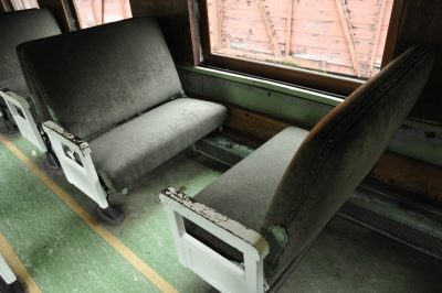 Re-upholstered seats installed in Union Pacific 1590.