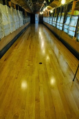 Floor of SP&S 218 with new floor coating.