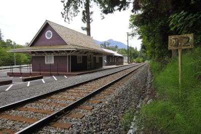 Snoqualmie Falls depot in August 2014 as part of the new PSE museum.