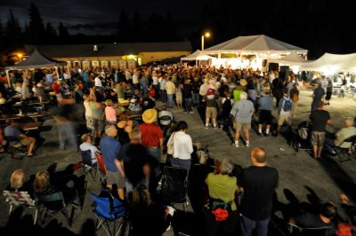 Night visitors enjoying a concert by Spike and the Impalers during SRD 2014. 