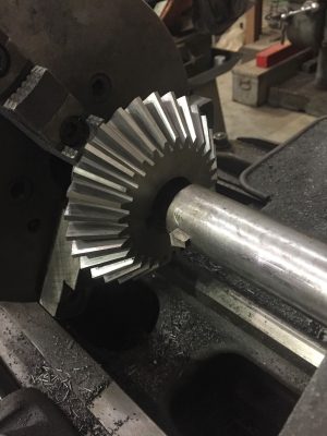 Broaching a keyway for #4012's fan driveshaft.