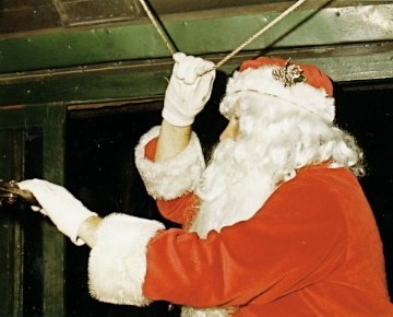 Brian Norvell as Santa running Weyerhaeuser 6 as part of the last Santa Train of the day in the 1970s