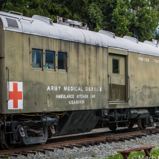 The Ambulance Kitchen Car on the Snoqualmie Depot grounds.