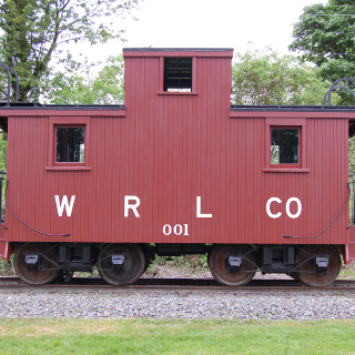 A cropped image of the 001 caboose after its restoration.