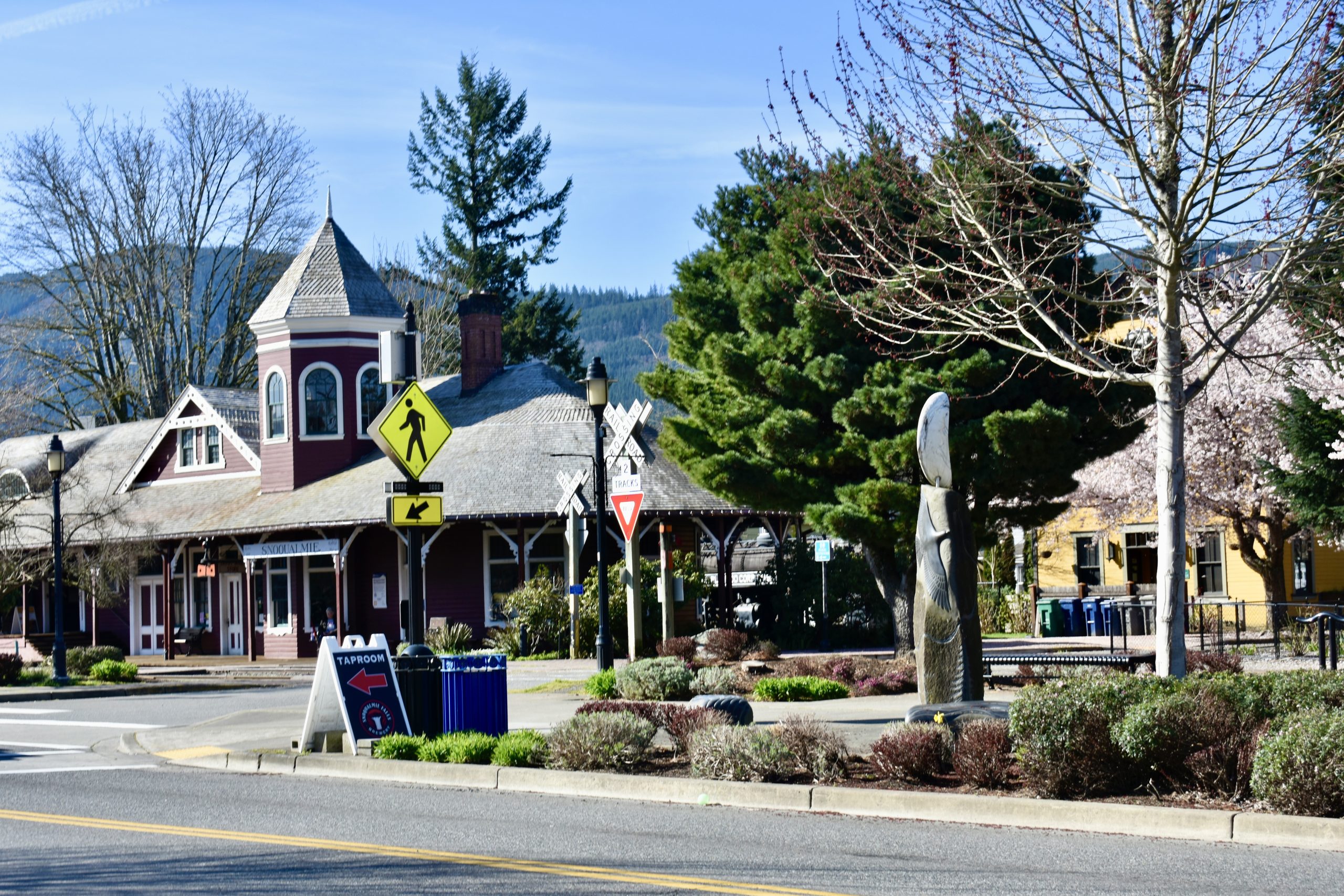 The Snoqualmie Depot in early spring.